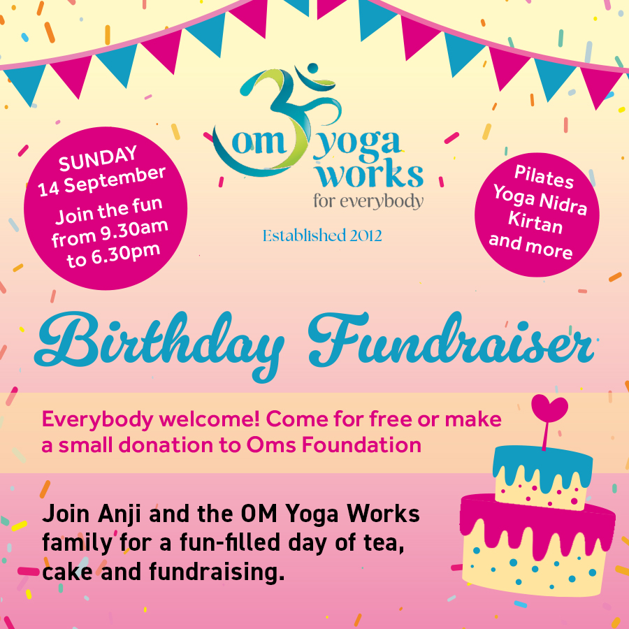 Om Yoga Works Birthday Fundraiser Image